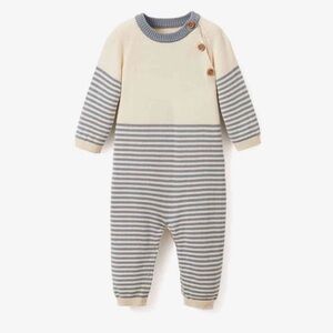 Elegant Baby Infant Striped One-Piece Cotton Sweater Jumpsuit Onesie NWT 3MO